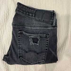 American Eagle Black Distressed Jeans 34x34